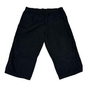 Old Navy Wide Leg Black Pants Plus Size 2X Comfort Waistband 100% Cotton Cropped